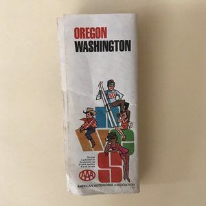 VINTAGE 1971 Oregon Washington AAA folded map